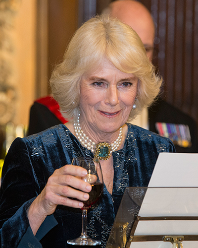 HRH The Duchess of Cornwall attending a dinner organised by Wines of Great Britain WineB