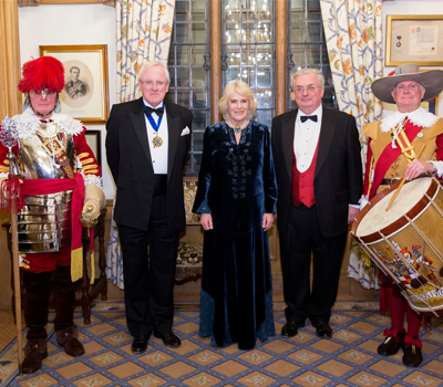 Master of the Vintners’ Company, Sir Andrew Parmely, HRH The Duchess of Cornwall and on the right is WineGB Chairman, Simon Robinson.