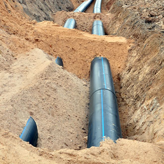 Pipes underneath the Sustainable Housing Development