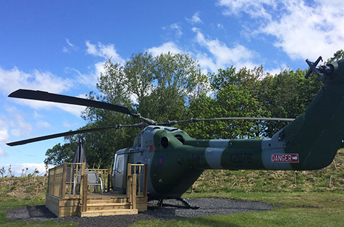 Glamping USP - Ream Hills' Lynx Helicopter accommodation