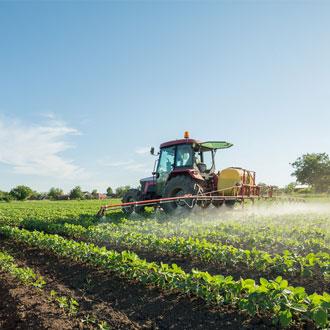 AHDB Tractor on field vegetable crops