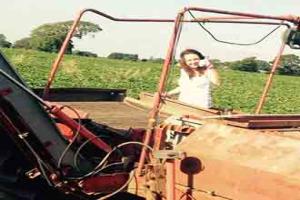 Owd Barn farm diversification – Helen with a tractor
